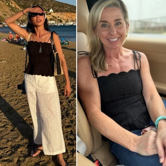 Hofmann Copenhagen Yara Linen Scalloped Blouse Black NWT Size 40 Medium - Picture 10 of 15